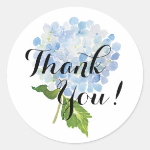 Blue Hydrangea Thank You Stickers