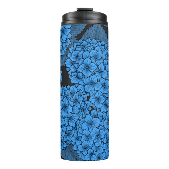Blue hydrangea thermal tumbler (Front)