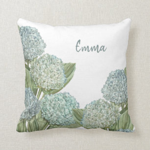 Blue Hydrangea Throw Pillow