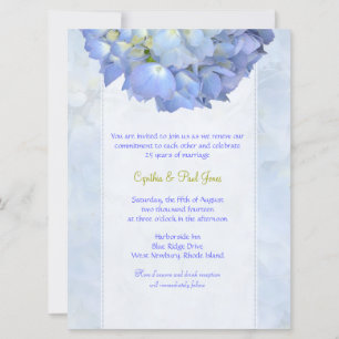 Blue Hydrangea Vow Renouvellement Invitation
