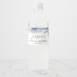 Blue Hydrangea Water Bottle Label