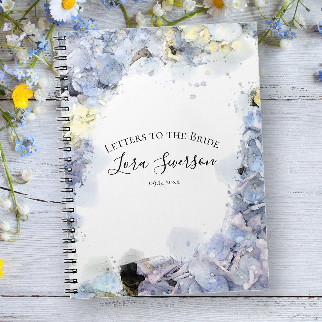 Blue Hydrangea Watercolor Letters to the Bride Notebook (Creator Uploaded)
