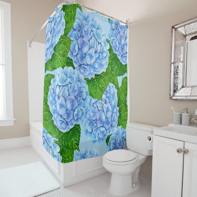 Blue hydrangea waterolor pattern (In Situ)