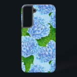 Blue hydrangea waterolor pattern samsung galaxy case<br><div class="desc">Pattern made of blue hydrangea flower painted with watercolors.</div>