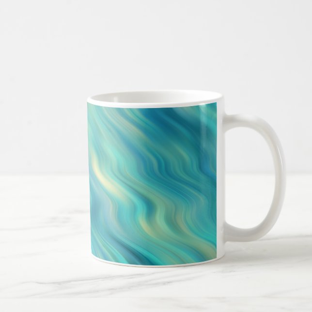 Blue Hydrangea Wavy Texture Coffee Mug (Right)