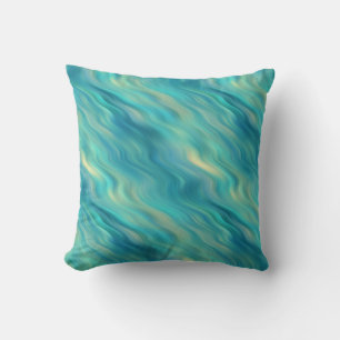 Blue Hydrangea Wavy Texture Throw Pillow