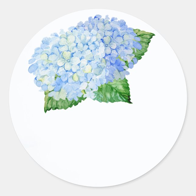 Blue Hydrangea Wedding Favour Stickers (Front)