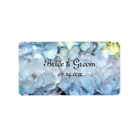 Blue Hydrangea Wedding Favour Tags Horizontal