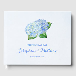 Blue Hydrangea Wedding Guest Book