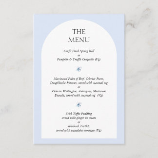 Blue Hydrangea Wedding Invite Menu Choice Card