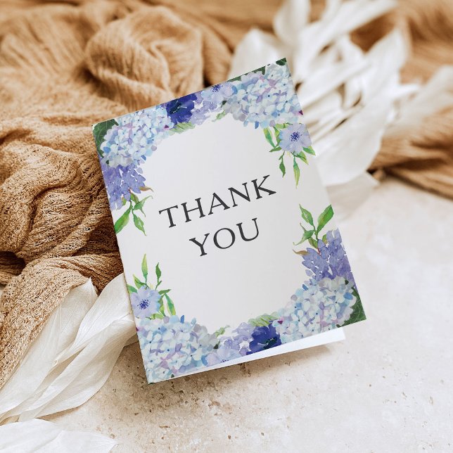 Blue Hydrangea Wedding Personalized Thank You Card (Creator Uploaded)