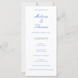Blue Hydrangea Wedding Program