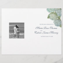Blue Hydrangea Wedding Program