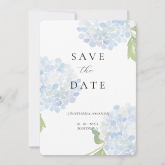 Blue Hydrangea Wedding Save The Date