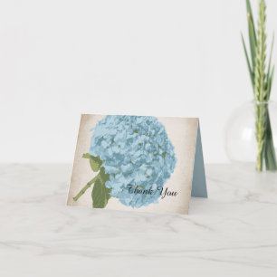 Blue Hydrangea Wedding Thank You Card