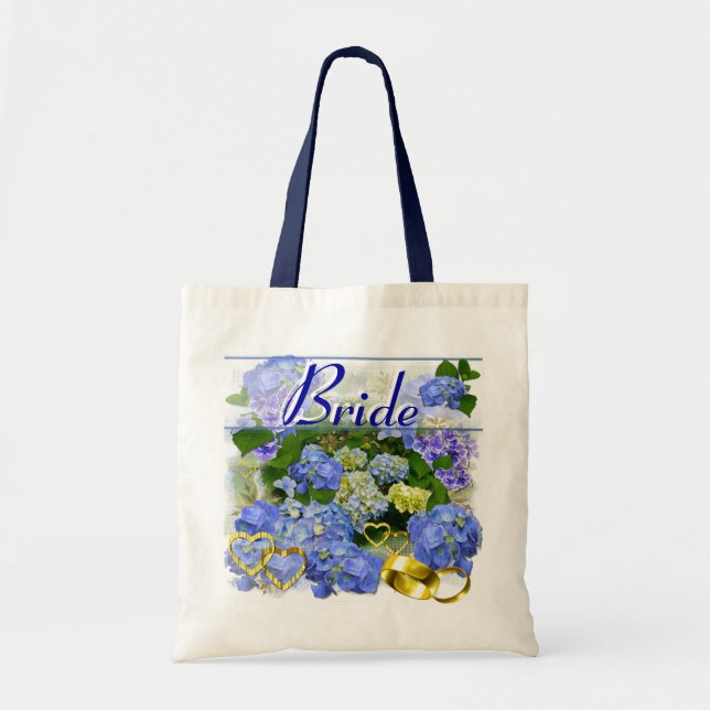 BLUE HYDRANGEA  ~ Wedding Tote Bag (Front)