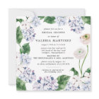 Blue Hydrangea White Rose Bridal Shower Square