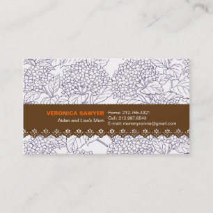 Blue Hydrangea with Lace Profile / Mommy Card