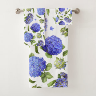 Blue Hydrangeas Bath Towel Set