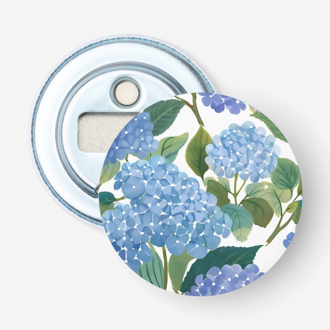Blue Hydrangeas | Beautiful Floral Bush Bottle Opener (Front)
