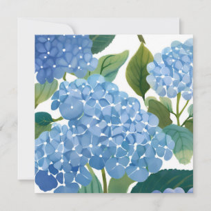 Blue Hydrangeas Beautiful Floral Bush Card