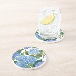 Blue Hydrangeas   Beautiful Floral Bush Coaster