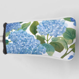 Blue Hydrangeas   Beautiful Floral Bush Golf Head Cover