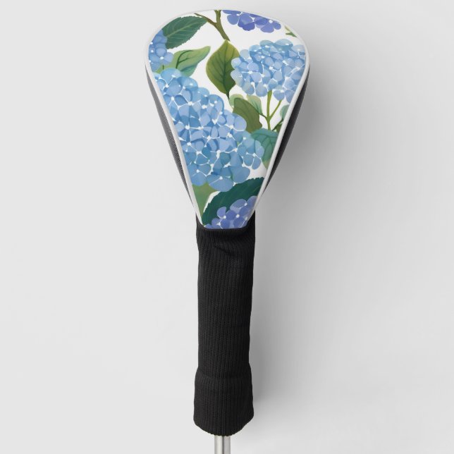 Blue Hydrangeas | Beautiful Floral Bush Golf Head Cover (Front)