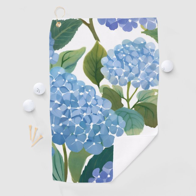 Blue Hydrangeas | Beautiful Floral Bush Golf Towel (InSitu)