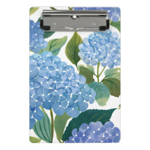 Blue Hydrangeas   Beautiful Floral Bush Mini Clipboard