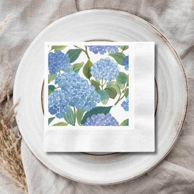 Blue Hydrangeas | Beautiful Floral Bush Napkin (Creator Uploaded)