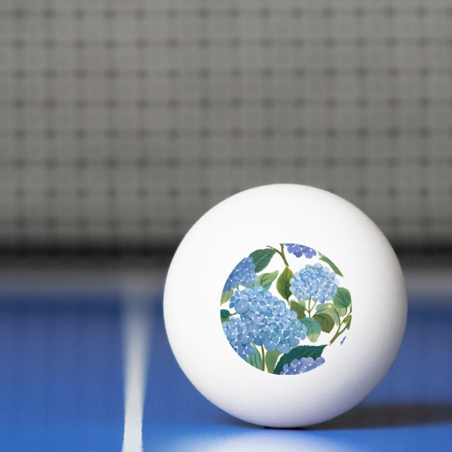 Blue Hydrangeas | Beautiful Floral Bush Ping Pong Ball (Net)