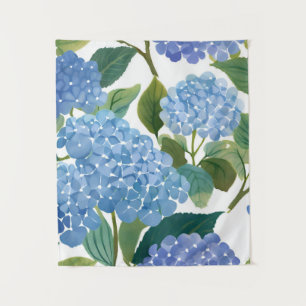 Blue Hydrangeas   Beautiful Floral Bush Tapestry