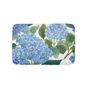 Blue Hydrangeas Beautiful Floral Garden Bath Mat