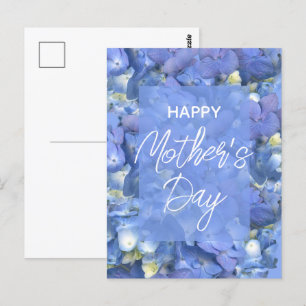 Blue Hydrangeas Blooms Mother's Day    Postcard
