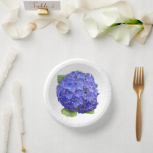 Blue Hydrangeas  Botanical Art Paper Plates