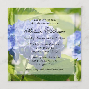 Blue Hydrangeas Bridal Shower Invitations