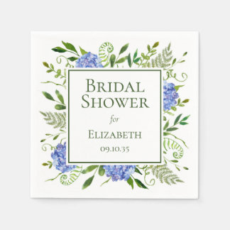 Blue Hydrangeas Bridal Shower Napkin