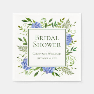 Blue Hydrangeas Bridal Shower Napkin