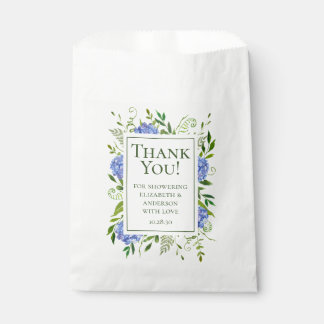 Blue Hydrangeas Couples Shower Thank You Favour Bag