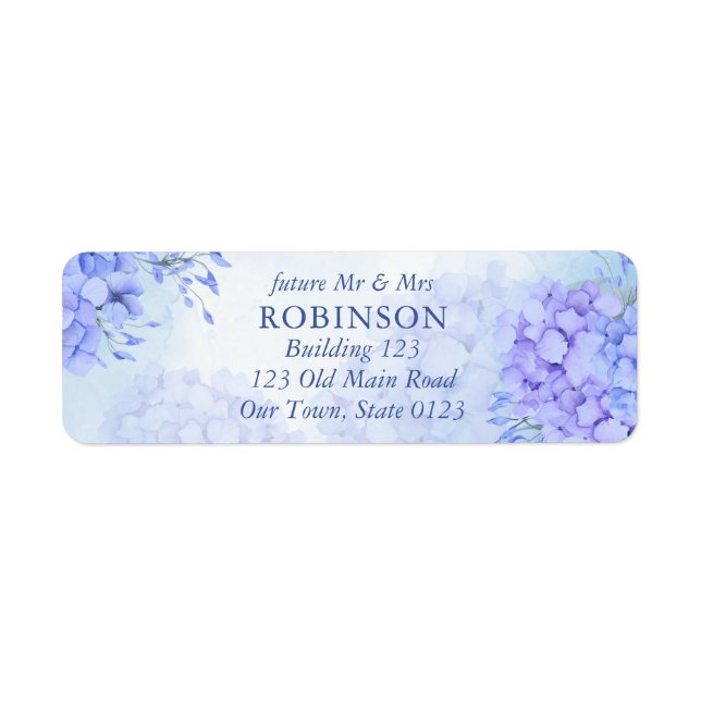 Blue hydrangeas elegant floral watercolor (Front)