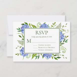 Blue Hydrangeas Engagement Party  RSVP Card