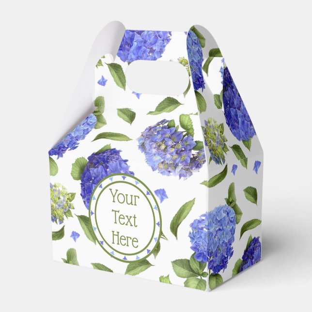 Blue Hydrangeas Favor Box (Front Side)