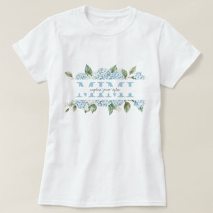 Blue Hydrangeas Floral Grandkids' Names Mimi Gift T-Shirt