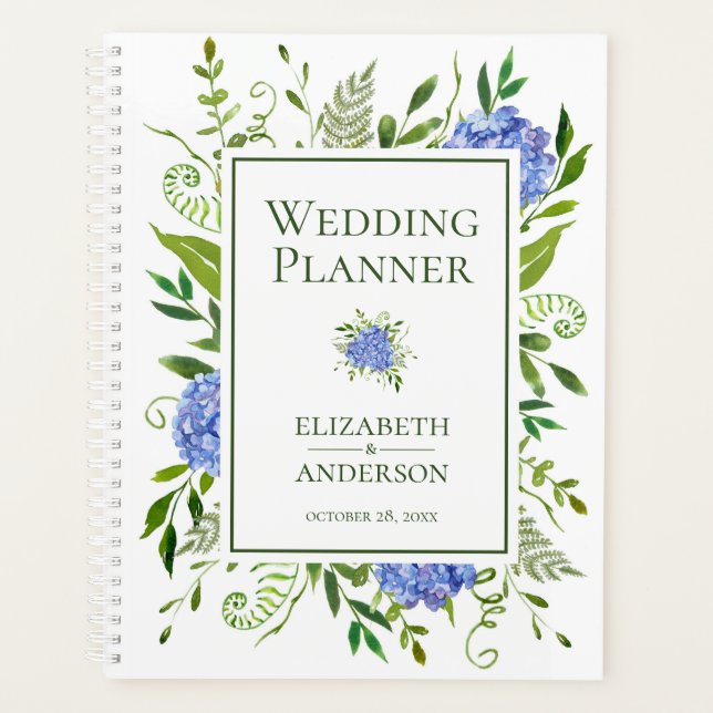 Blue Hydrangeas Floral Mariage d'aquarelle (Devant)