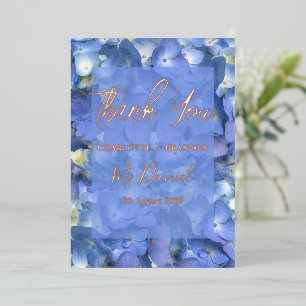 Blue Hydrangeas Floral Wedding Thank You
