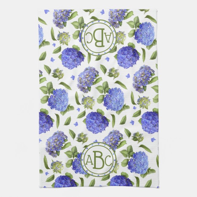 Blue Hydrangeas Kitchen Towel (Vertical)