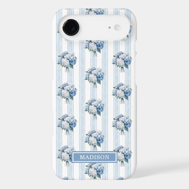 Blue Hydrangeas on Stripes (Back)