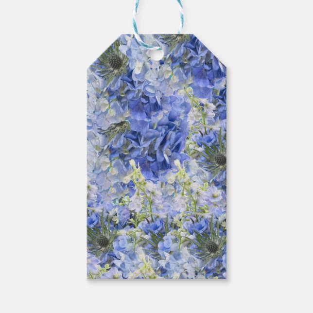 Blue Hydrangeas Pattern Gift Tags (Front)