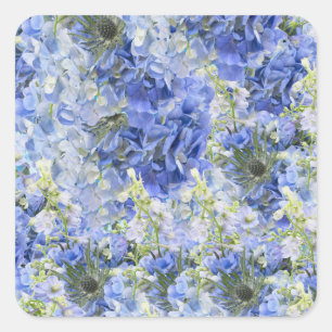 Blue Hydrangeas Pattern Sticker Personalize